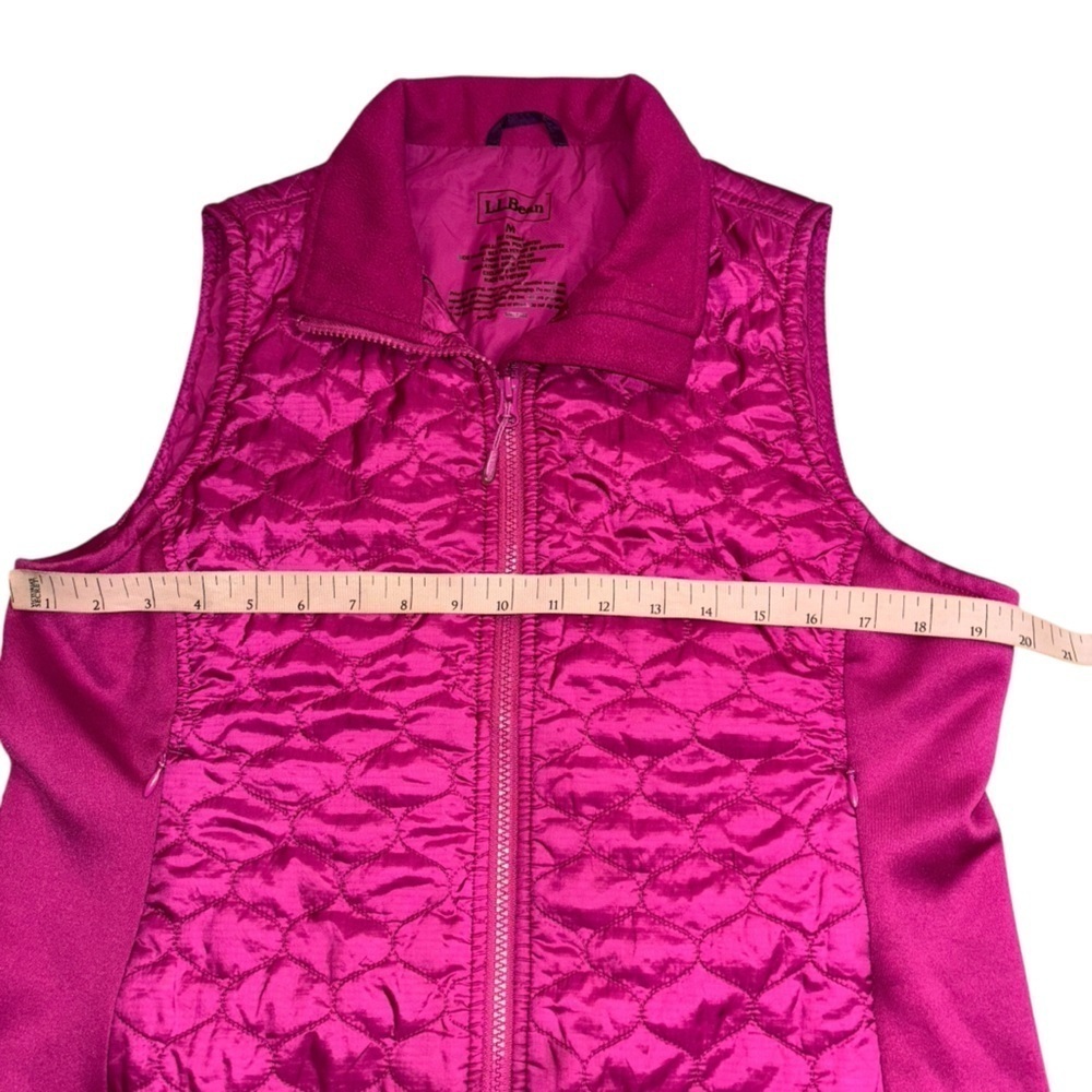 L. L. Bean Quilted Puffer Vest Fuchsia Pink Women’s M Feminine Girly Preppy Warm - Picture 7 of 13
